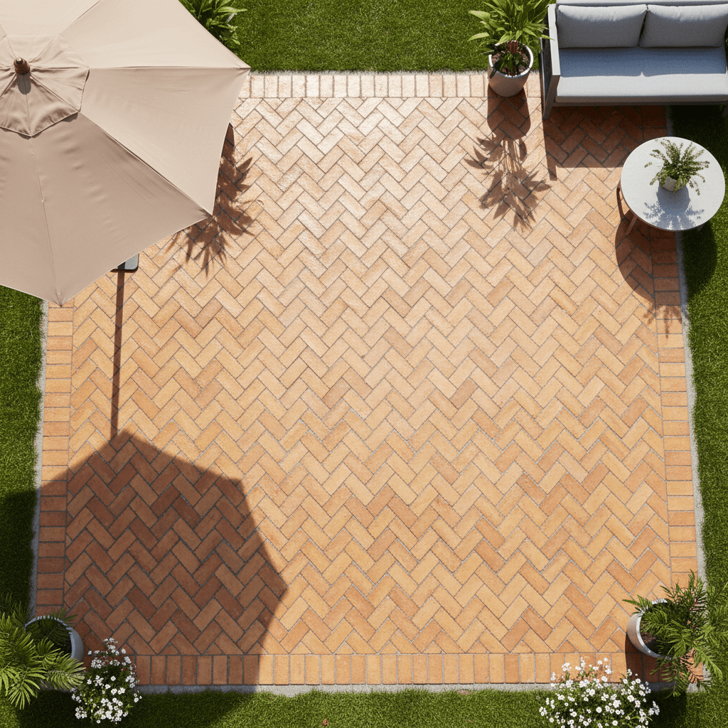Restored and sealed concrete patio surface