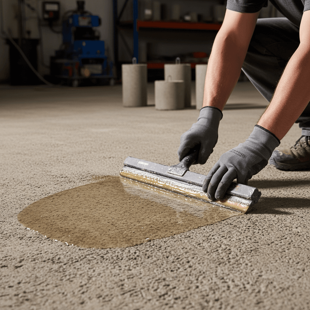 Protective coating applied to a commercial concrete floor